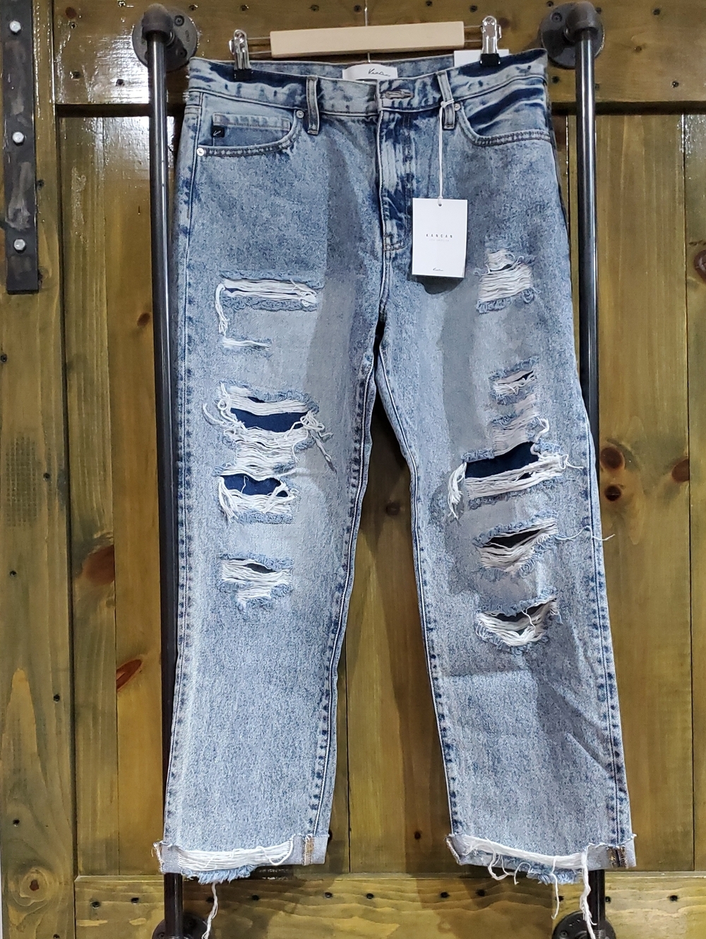 KanCan Light Blue Distressed Straight Jeans New With Tag, 100% Cotton NWT